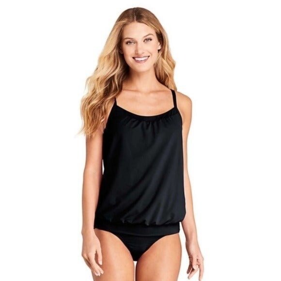 Lands end Tankini  blouson SWIM TOP black - Picture 5 of 7
